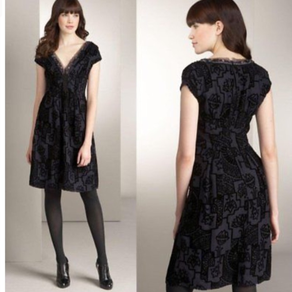Nanette Lepore Burnout Velvet Beaded Dress